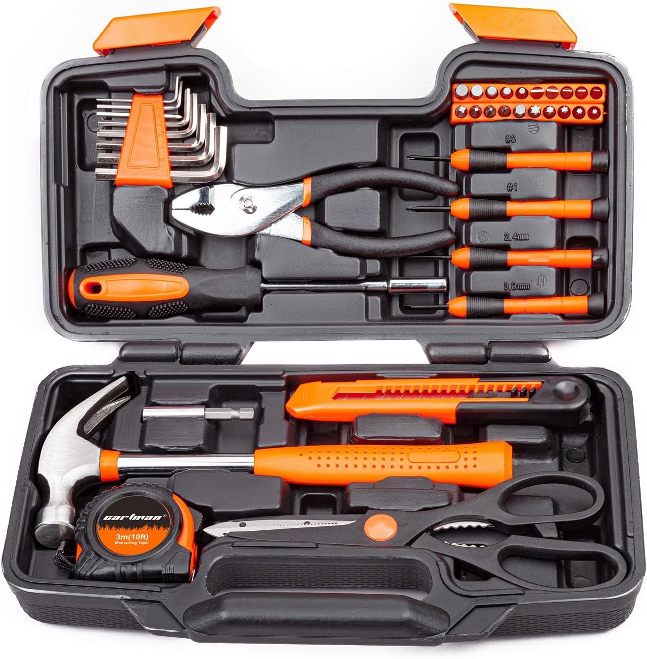 CARTMAN 39 Piece Tool Set General Household Hand Kit with Plastic Toolbox